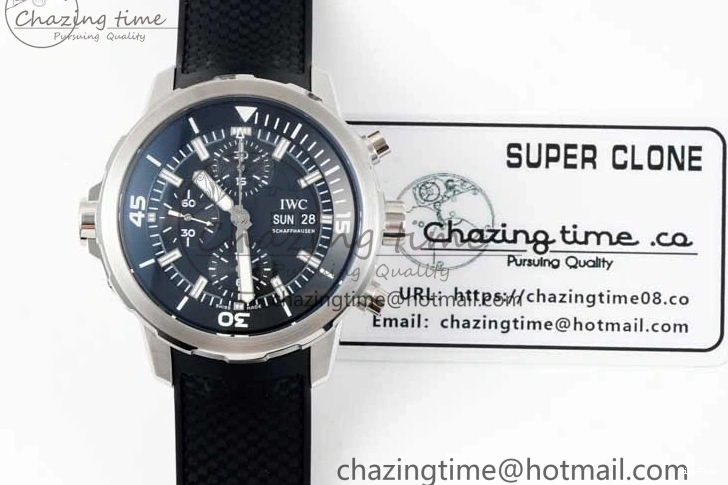 MIROTIME 0425 Aquatimer Chrono SS RSF 1:1 Best Edition Black Dial on Black Rubber Strap A EyeCatching 7073
